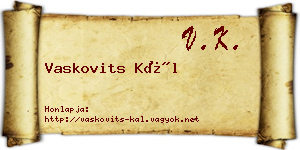 Vaskovits Kál névjegykártya